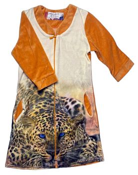 Халат велюр "Леопард" р.44-50 замок