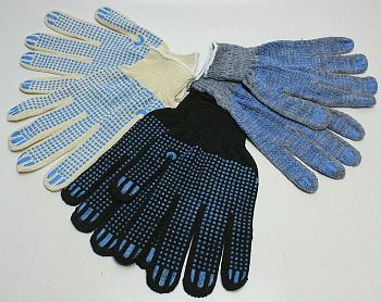 Перчатки ПВХ 10кл обл БЕЛ (точка) 10/300