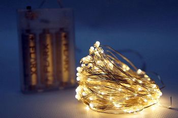 Эл.гирлянда КАПЛЯ РОСЫ 20LED 2м Т.БЕЛЫЙ (батареи) 1/200