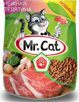 Корм для кошек Mr.Cat "нежная телятина" 0,4кг 1/16