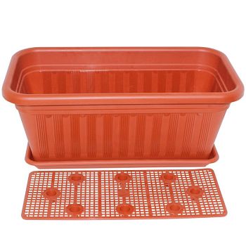 Горшок 15 литров Кашпо прямоугольное с дренажом терракот г.Пятигорск