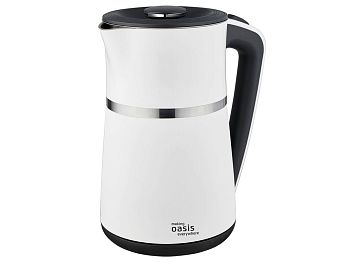 Чайник 1,7 литров электрический Oasis K-4SPB 2200 Вт цвет белый + серый пластик