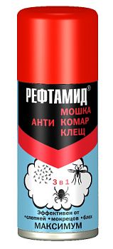 Аэрозоль от комаров Рефтамид maximum 100мл /15шт