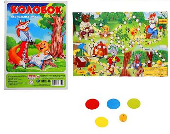 Игра настольная в пакете "Колобок" (ходилки)