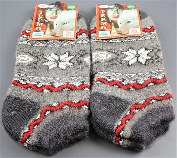Носки-следки Ж. вязан. шерсть с рисунком 5/200