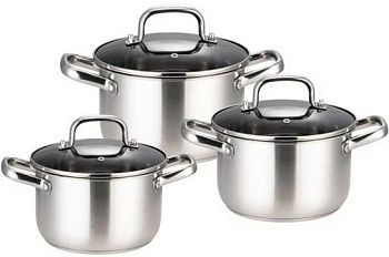 Кастрюля набор Teco TC-CS01 2,4л/3,4л/4,2л