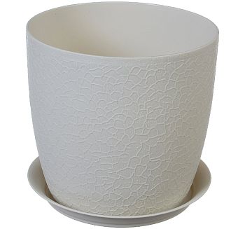 Горшок ?л Кашпо Верона диаметр 140мм с подставкой белый ротанг М3095 1/20