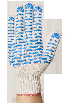 Перчатки ПВХ 10кл 6нитка протектор белые 10/300