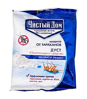 Дуст абсолют инсектиц.50гр Чистый дом (от тар, мур,блох) 1/100