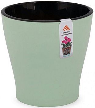 Горшок 2,2 литра Кашпо Лея овальный двойной светло зеленый М8267