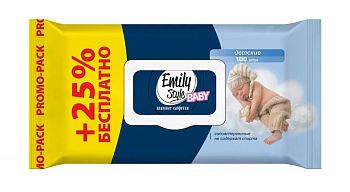 Салфетки влажные Emily Style (уп 80шт+20шт) детские с клапаном 8176 1/14 Салфетки влажные Emily Style (уп 80шт+20шт) детские с клапаном 8176 1/14