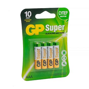 Батарейки GP SUPER G-TECH LR03/286/AAA 24A БЛОК40 10*ШРИНК4