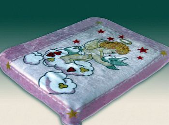 Плед 110*140 детский "SMOON"505-2 Ангелочек розовый 1/16