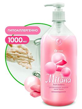 Мыло жидкое крем MILANA fruit bubbles 1 литр с дозатором 125312 Мыло жидкое крем MILANA fruit bubbles 1 литр с дозатором 125312