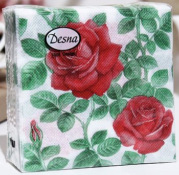 Салфетки бумажные DESNA DESIGN "Английская роза" 24*24 1-слойные 40листов/32шт Салфетки бумажные DESNA DESIGN "Английская роза" 24*24 1-слойные 40листов/32шт