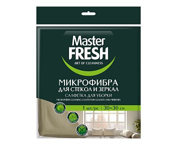 Салфетка микрофибра для стекол и зеркал Master FRESH Латунь 1шт 30*30 1/50