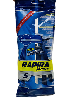 Станок для бритья RAPIRA sprint одноразовый 5шт 1/24 Станок для бритья RAPIRA sprint одноразовый 5шт 1/24