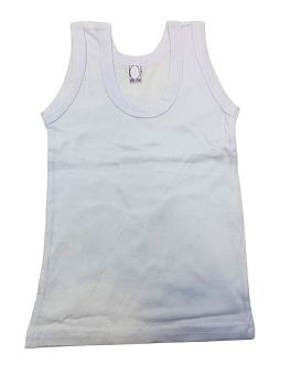 Майка дет. белая лямка 7-11лет 10шт(мальчик)