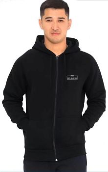 Толстовка МУЖ. САМО футер,капюшон,молн,черн 8061 р48-56 5/50