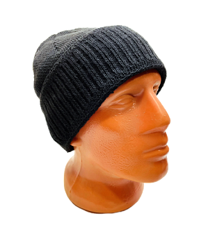 Шапка Мужская вязаная рабочая шерсть на флисе