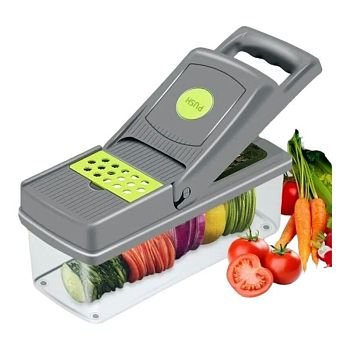 Овощерезка с насадками зеленая 14 в1 1/24