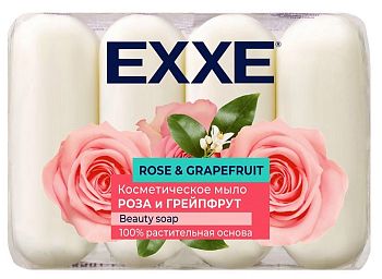 Мыло туалетное EXXE "Роза и грейпфрукт",4шт * 70г (флоу-пак) 1/12 Мыло туалетное EXXE "Роза и грейпфрукт",4шт * 70г (флоу-пак) 1/12