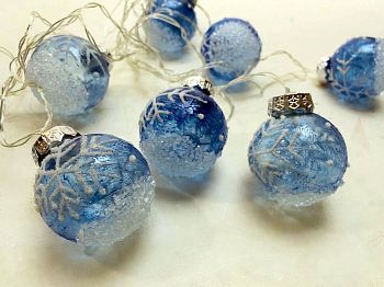 Эл.гирлянда 10LED ШАР СНЕЖИНКИ с декором 5м 2306 СИНИЙ 1/40