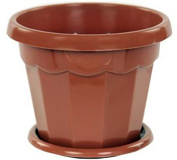 Горшок 0,7л Гармония коричневый М1573 1/30