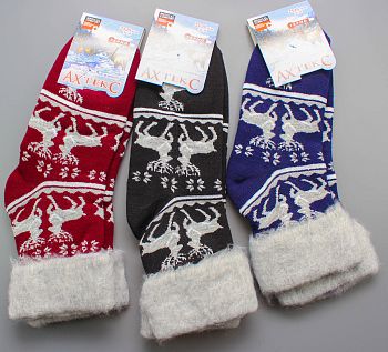 Носки Ж. вязан. шерсть Ахтекс абстракция 9/162