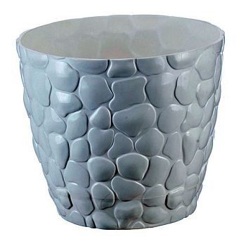 Горшок 2,6 литра Кашпо Камни д180 белый М3173