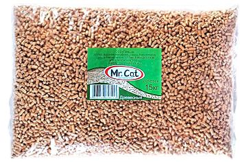 Наполнитель Mr.Cat древесный 15кг 27л 