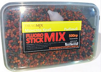 Прикормка DRAGMIX Fluoro Stick MIX Монстер Краб 500гр оранжево-красный Прикормка DRAGMIX Fluoro Stick MIX Монстер Краб 500гр оранжево-красный