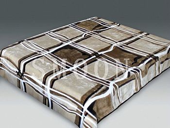 Плед 150*200 облегч"SMOON"3020 Клетка коричневая 1/12