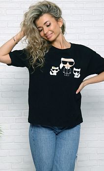 Футболка Ж. ДАРЬЯ БК-4147 черная р.44-54