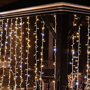 Эл.гирлянда уличн.штора 600LED 3*3м БЕЛ+БЕЛ МИГ 33