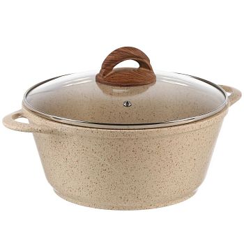 Кастрюля 3 литра Гурман алюминиевая бежевая Estima ГМк303 ЭБИ