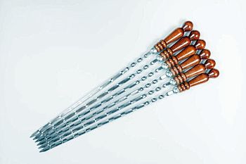 Шампура ручка деревянная 670*12*3мм нержавеющая сталь ШД-005 1/10