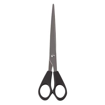 Ножницы 18см STAFF "Basic" черные,с европод.,ПВХ чехол 1/12