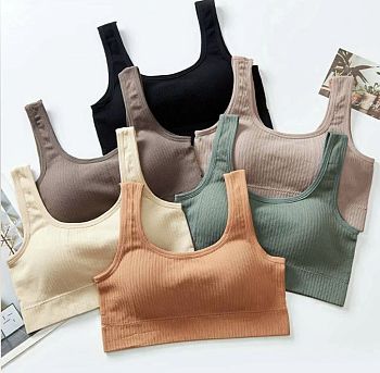 Бюст-топ с поролоном рубчик 9187 12шт