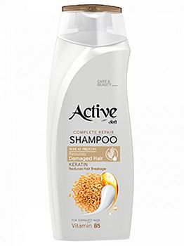 Шампунь ACTIVE Иран Care&beauty Протеин и кератин В5 Пшеница д/повр/волос/красный 350мл 1/12(9181)
