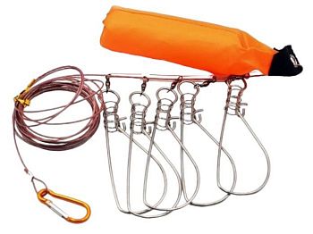 Кукан для большой рыбы(трос карабинчик)с поплывок+колышек