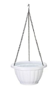 Горшок 5 литров Кашпо Афина на металлической цепочке белый г.Пятигорск
