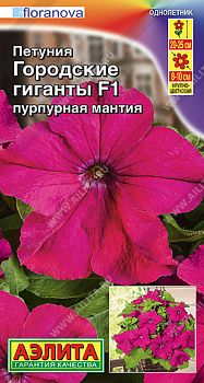 Цветы Петуния Городские гиганты F1 пурпурная мантия ц/п Аэлита *27 Цветы Петуния Городские гиганты F1 пурпурная мантия ц/п Аэлита *27