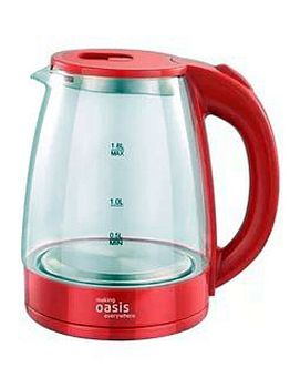 Чайник 1,8 литра электрический Oasis K-8GR 2200 Вт цвет красный пластик + стекло