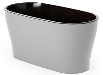 Горшок 4л Кашпо Лея овальный двойной серый М8591