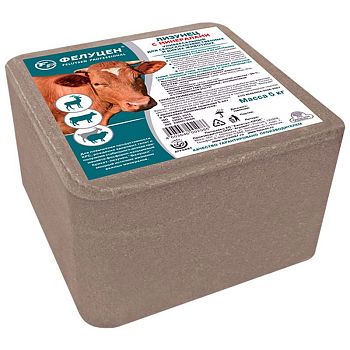 Соль лизунец Фелуцен для с/х и диких животных  3 кг. (с МЭЛ) 210