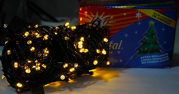 Эл.гирлянда LED цветной 400 ламп Т.БЕЛЫЙ 25м чёрн.провод 1/60