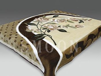 Плед 200*240 выбитый"SMOON"8008-1 Овал коричневый 8шт