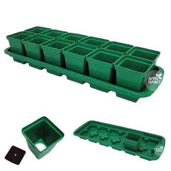 Ящик "Урожай 12 МАКСИ" 47*15*12,5см 300мл 12стак. 1/168