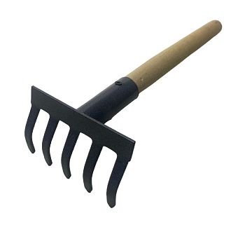 Грабли  5-ти зубые прямые с черенком ГП-5